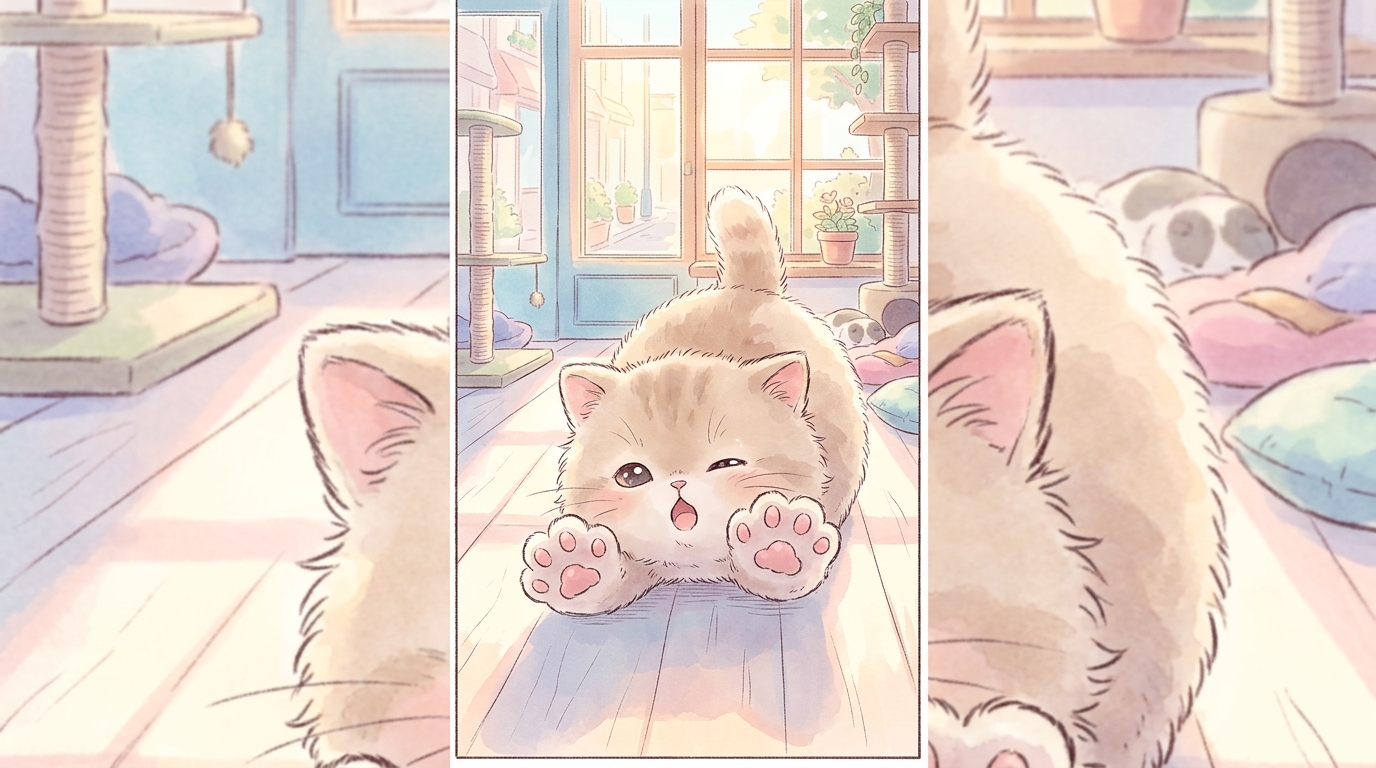 모카의 고양이 카페 — 따스한 햇살이 드는 아침, 모카의 하루가 몽글몽글 시작됩니다.
